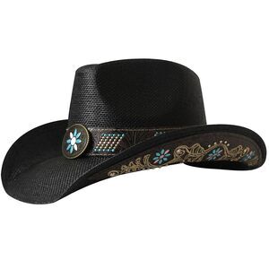5876 Western Cowboy Hat For Women Men Wide Brim Woven Straw